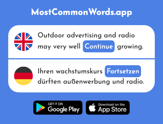 Continue - Fortsetzen (The 2014th Most Common German Word)