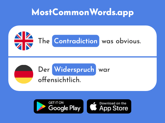 Contradiction, dissent - Widerspruch (The 2791st Most Common German Word)