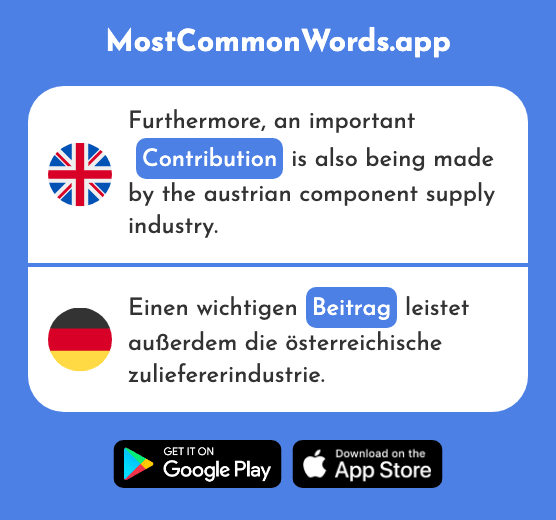 Contribution - Beitrag (The 1092nd Most Common German Word)