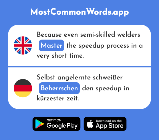 Control, rule, master - Beherrschen (The 2356th Most Common German Word)