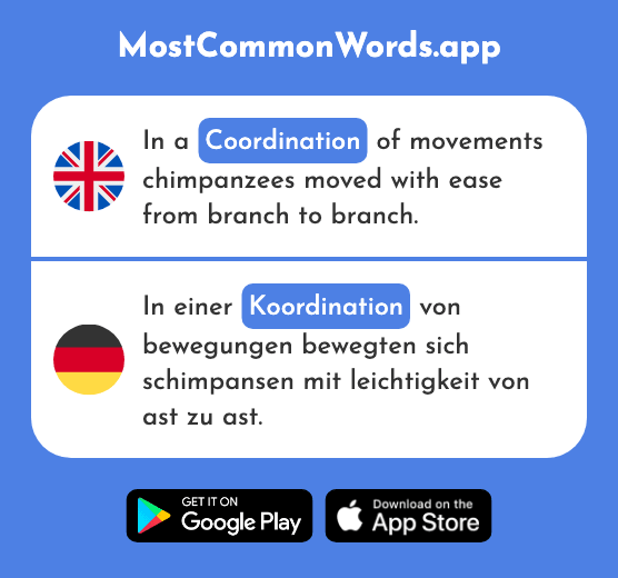 Coordination - Koordination (The 2139th Most Common German Word)