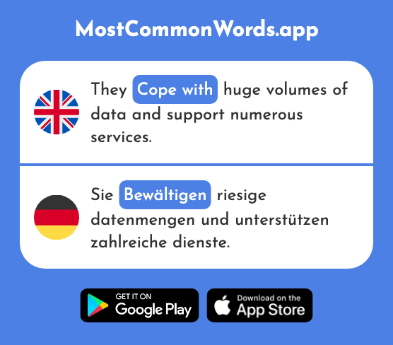 Cope with, overcome - Bewältigen (The 2783rd Most Common German Word)