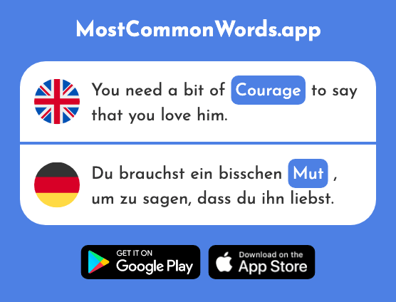Courage - Mut (The 2180th Most Common German Word)