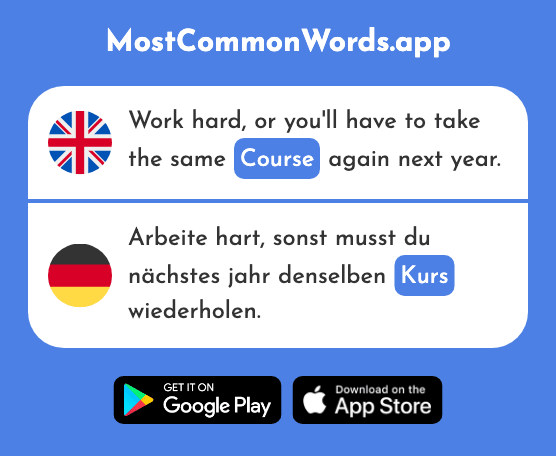 Course, exchange rate - Kurs (The 1549th Most Common German Word)