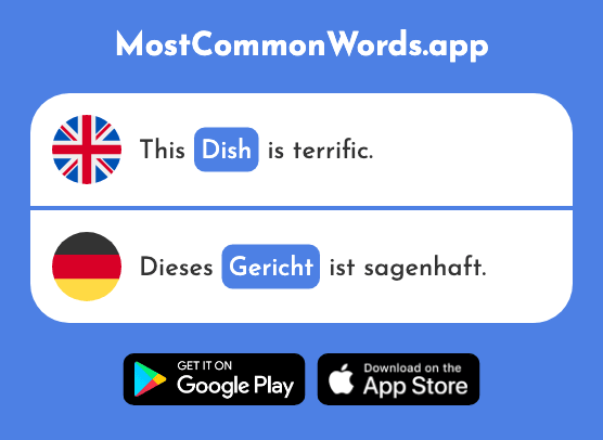 Court, dish - Gericht (The 1293rd Most Common German Word)