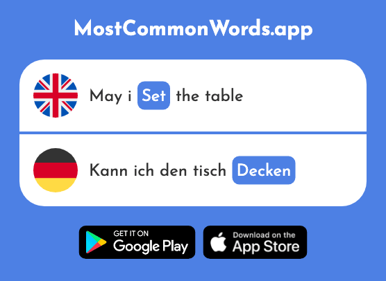 Cover, set - Decken (The 2637th Most Common German Word)