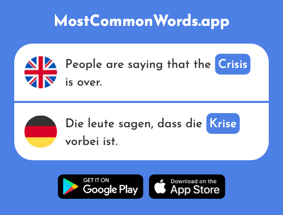 Crisis - Krise (The 1476th Most Common German Word)