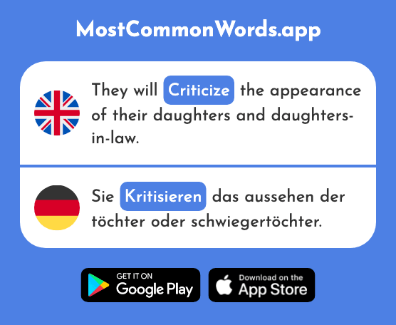 Criticize - Kritisieren (The 1394th Most Common German Word)