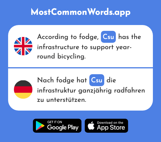 Csu - Csu (The 2040th Most Common German Word)