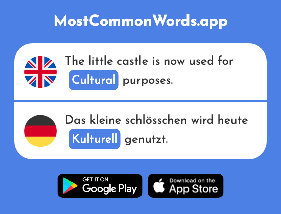 Cultural - Kulturell (The 1033rd Most Common German Word)