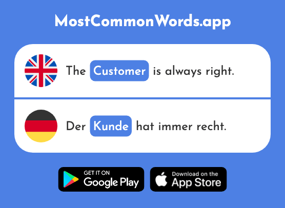Customer, client - Kunde (The 519th Most Common German Word)