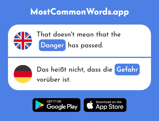 Danger, risk - Gefahr (The 841st Most Common German Word)
