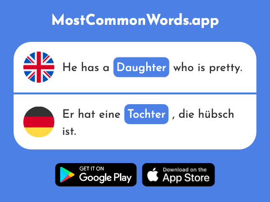 Daughter - Tochter (The 694th Most Common German Word)