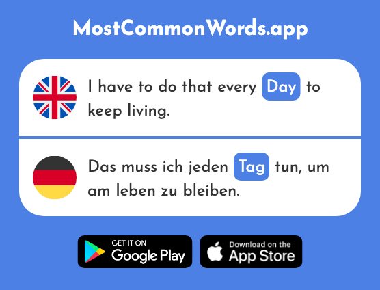 Day - Tag (The 111th Most Common German Word)