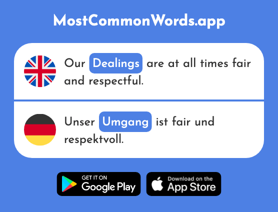 Dealings, contact - Umgang (The 1615th Most Common German Word)