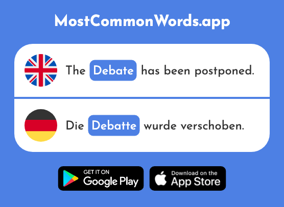 Debate - Debatte (The 1478th Most Common German Word)