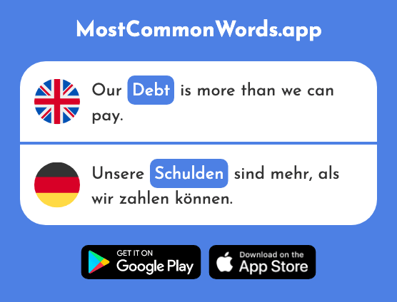 Debt - Schulden (The 2853rd Most Common German Word)