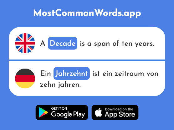 Decade - Jahrzehnt (The 1123rd Most Common German Word)
