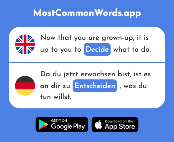 Decide - Entscheiden (The 414th Most Common German Word)