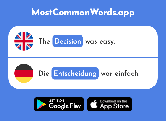 Decision - Entscheidung (The 449th Most Common German Word)