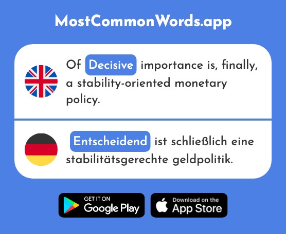 Decisive - Entscheidend (The 905th Most Common German Word)