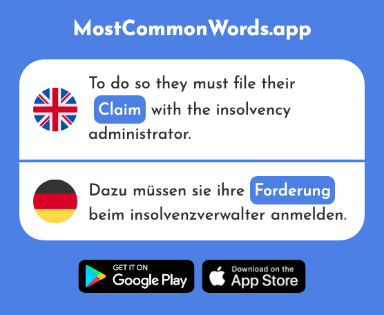 Demand, claim - Forderung (The 1216th Most Common German Word)