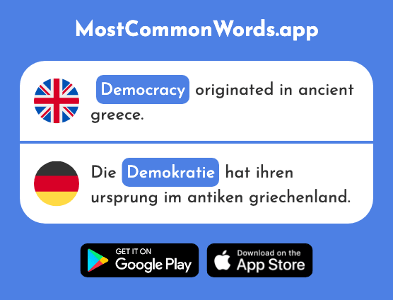 Democracy - Demokratie (The 1401st Most Common German Word)