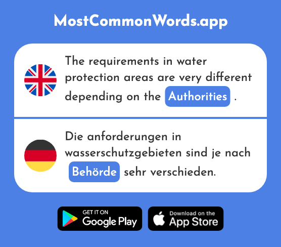 Department, authorities - Behörde (The 1111th Most Common German Word)