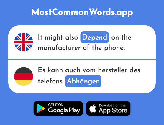 Depend - Abhängen (The 1232nd Most Common German Word)