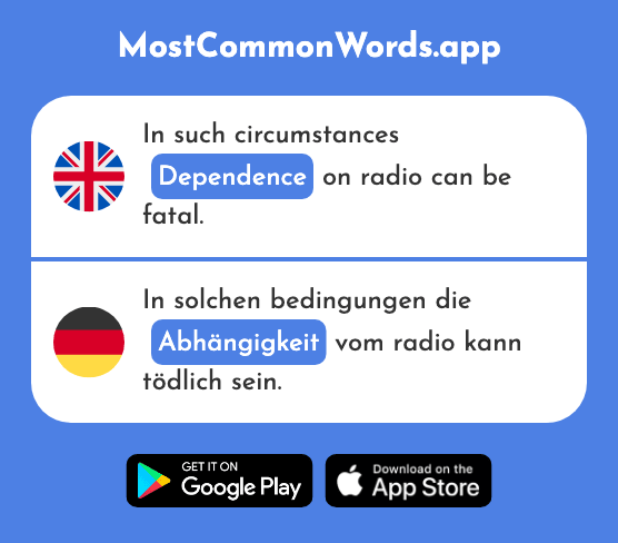 Dependence - Abhängigkeit (The 1987th Most Common German Word)