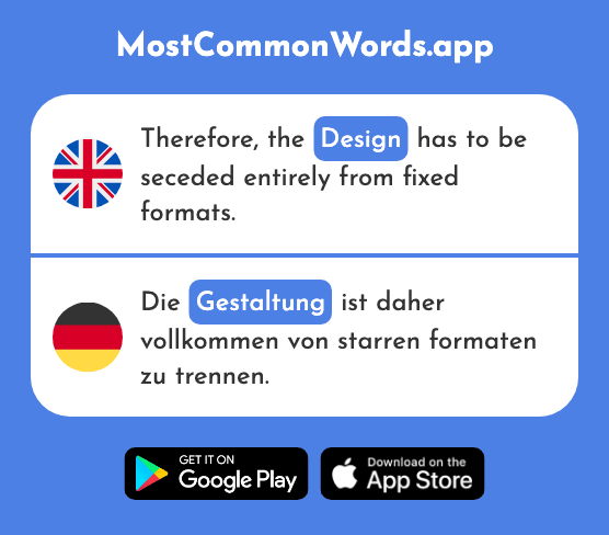 Design, organization - Gestaltung (The 2931st Most Common German Word)