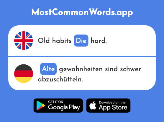 Die, das old person/thing - Alte (The 2652nd Most Common German Word)