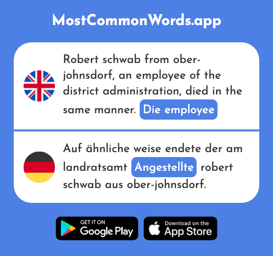 Die employee - Angestellte (The 2653rd Most Common German Word)