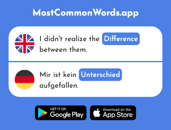 Difference - Unterschied (The 632nd Most Common German Word)