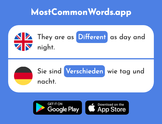 Different, diverse - Verschieden (The 254th Most Common German Word)