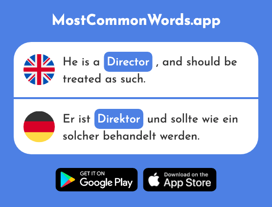 Director - Direktor (The 2041st Most Common German Word)
