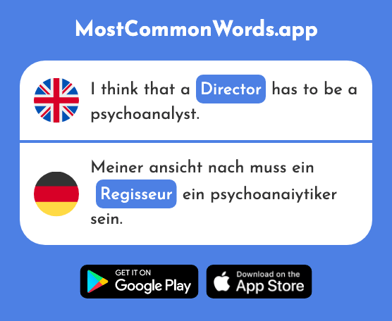 Director - Regisseur (The 2795th Most Common German Word)
