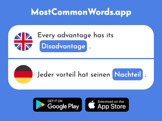 Disadvantage - Nachteil (The 2294th Most Common German Word)