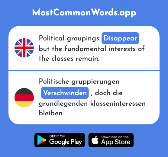 Disappear - Verschwinden (The 559th Most Common German Word)