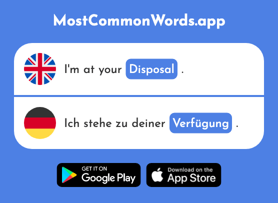 Disposal - Verfügung (The 868th Most Common German Word)
