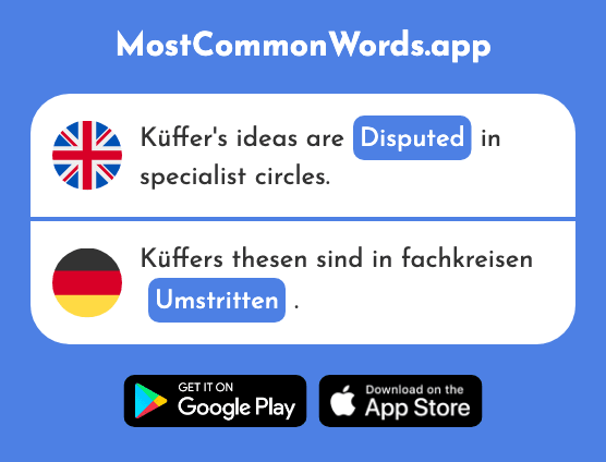 Disputed - Umstritten (The 2414th Most Common German Word)