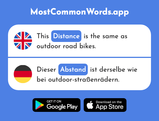 Distance - Abstand (The 1022nd Most Common German Word)