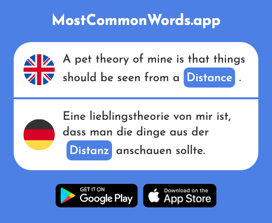 Distance - Distanz (The 2671st Most Common German Word)