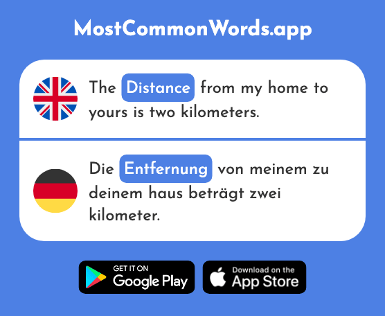 Distance - Entfernung (The 2340th Most Common German Word)