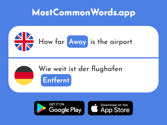 Distant, away - Entfernt (The 1621st Most Common German Word)