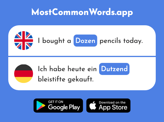 Dozen - Dutzend (The 2110th Most Common German Word)