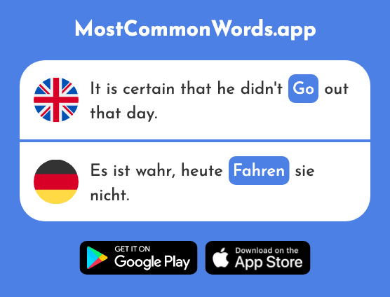 Drive, ride, go - Fahren (The 215th Most Common German Word)