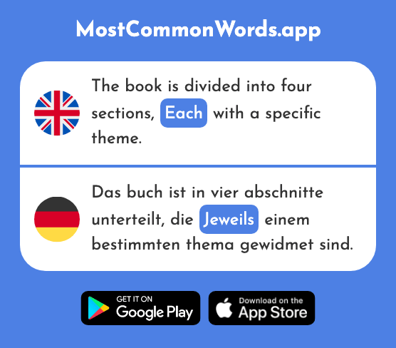 Each, each time - Jeweils (The 609th Most Common German Word)