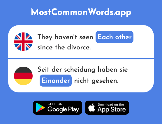 Each other - Einander (The 1821st Most Common German Word)