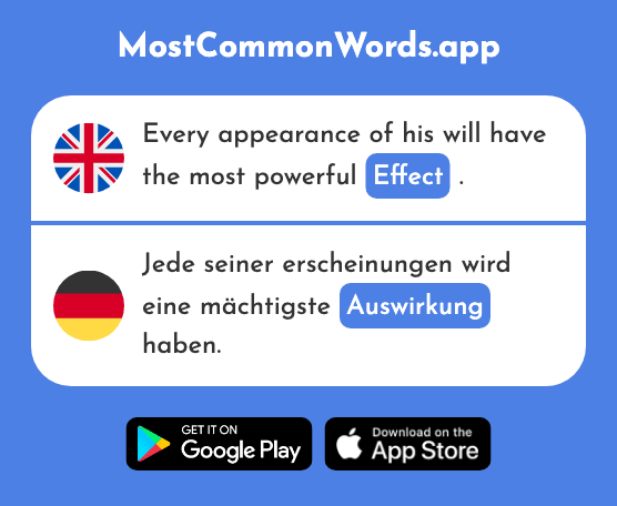 Effect - Auswirkung (The 1820th Most Common German Word)